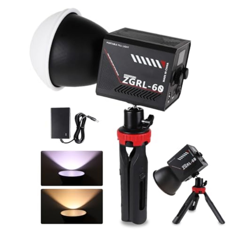Photography Lighting Spotlight - 60-ваттный COB LED видеосветильник, портативный, с