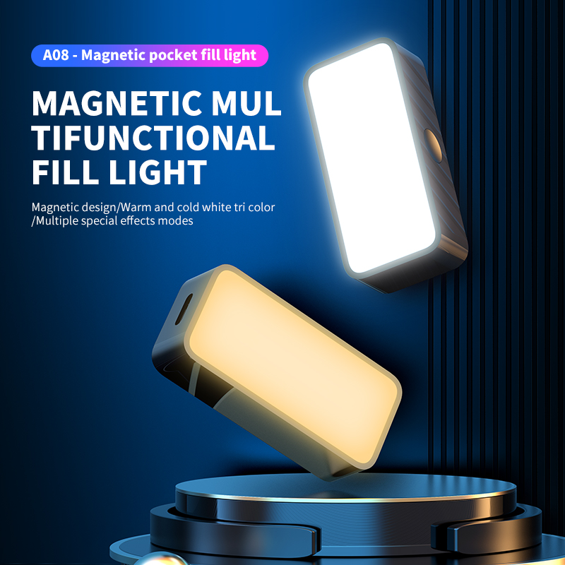 Photography Lighting Spotlight - Магнитный портативный мини-светильник для селфи, регулируемое