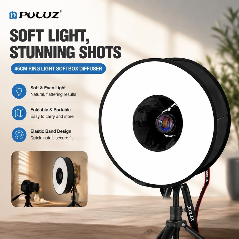 Photography Types Of Lighting - Складной 45-сантиметровый кольцевой светильник с мягким